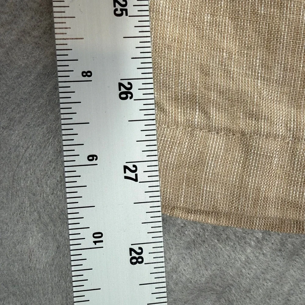Tasso Elba Linen Pants Mens 36W 30L Beige Flat Front Straight Leg Trousers